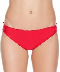 Betsey Johnson Scalloped Bikini Bottoms (Red)